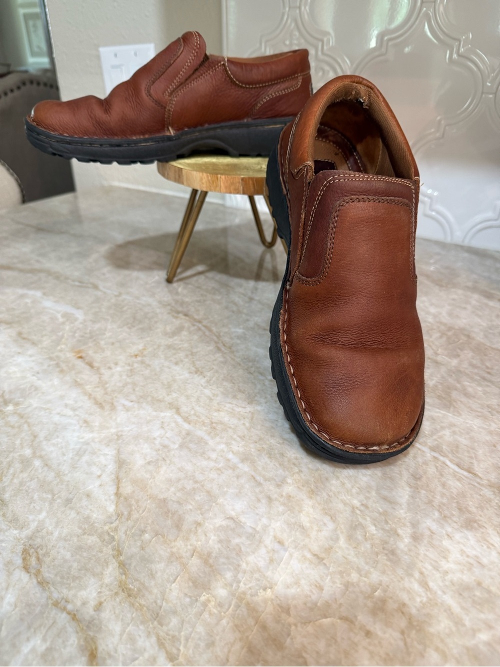 Duck Head Men's Tan/Brown Leather Slip-On Loafers Size 8.5